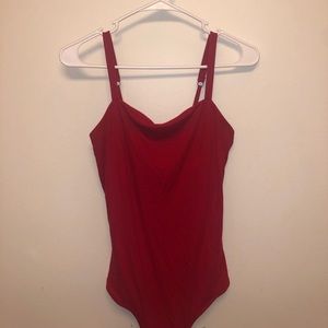 Hollister red slim tank bodysuit!!! never worn